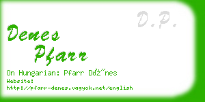 denes pfarr business card